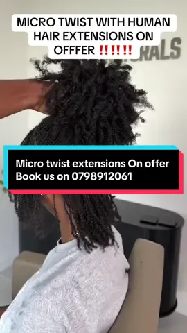 Micro twist with human hair extensions is an amazing free hair style that last for upto 9months book us today on 0798912061 #microtwist #microtwiststyles #microtwistsbraids #sisterlocks #microbraiding 