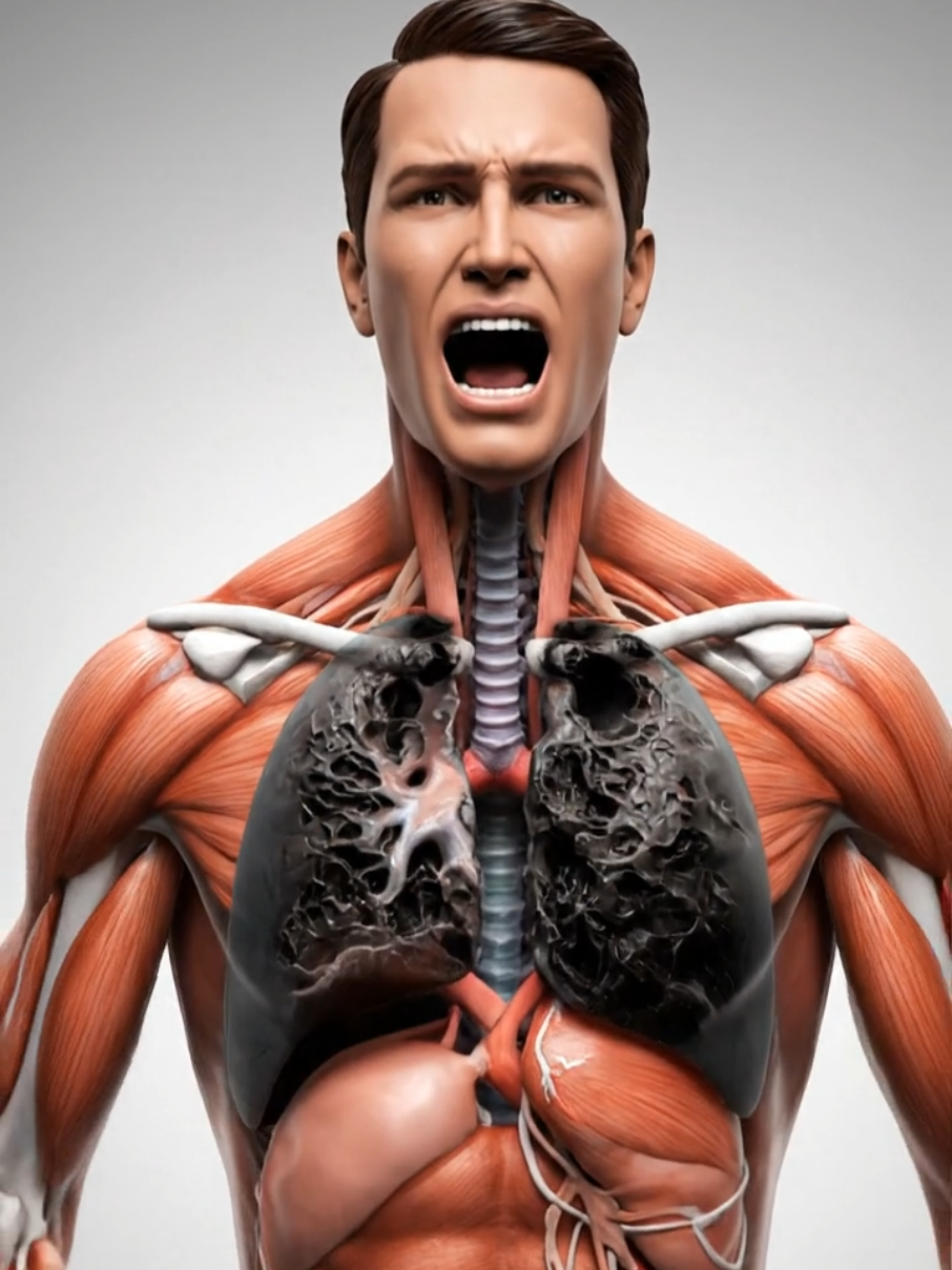 Smoking destroys your lungs from the inside. Watch in 3D as healthy pink lungs turn black in seconds. See how every puff steals oxygen and damages your heart, lungs, and brain. Your body is fighting for every breath — don’t wait to quit. Follow Dr Ruth for more 3D health visuals that show how your body works and how to protect it. Comment “QUIT” if this motivated you. Save & share to help someone breathe easier today. #smoking #quitnow #lungs #doctor #health 