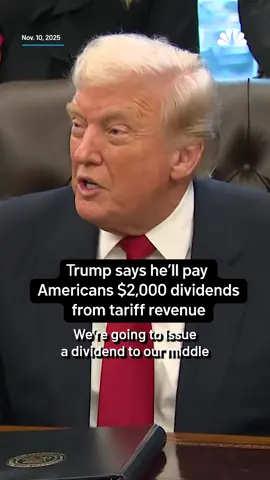 President Donald Trump said he’ll pay Americans $2,000 dividends from tariff revenue, a proposal that administration officials said was not being formally sent to the Senate. #trumpadministration #donaldtrump #ctnews #politics #nbcct