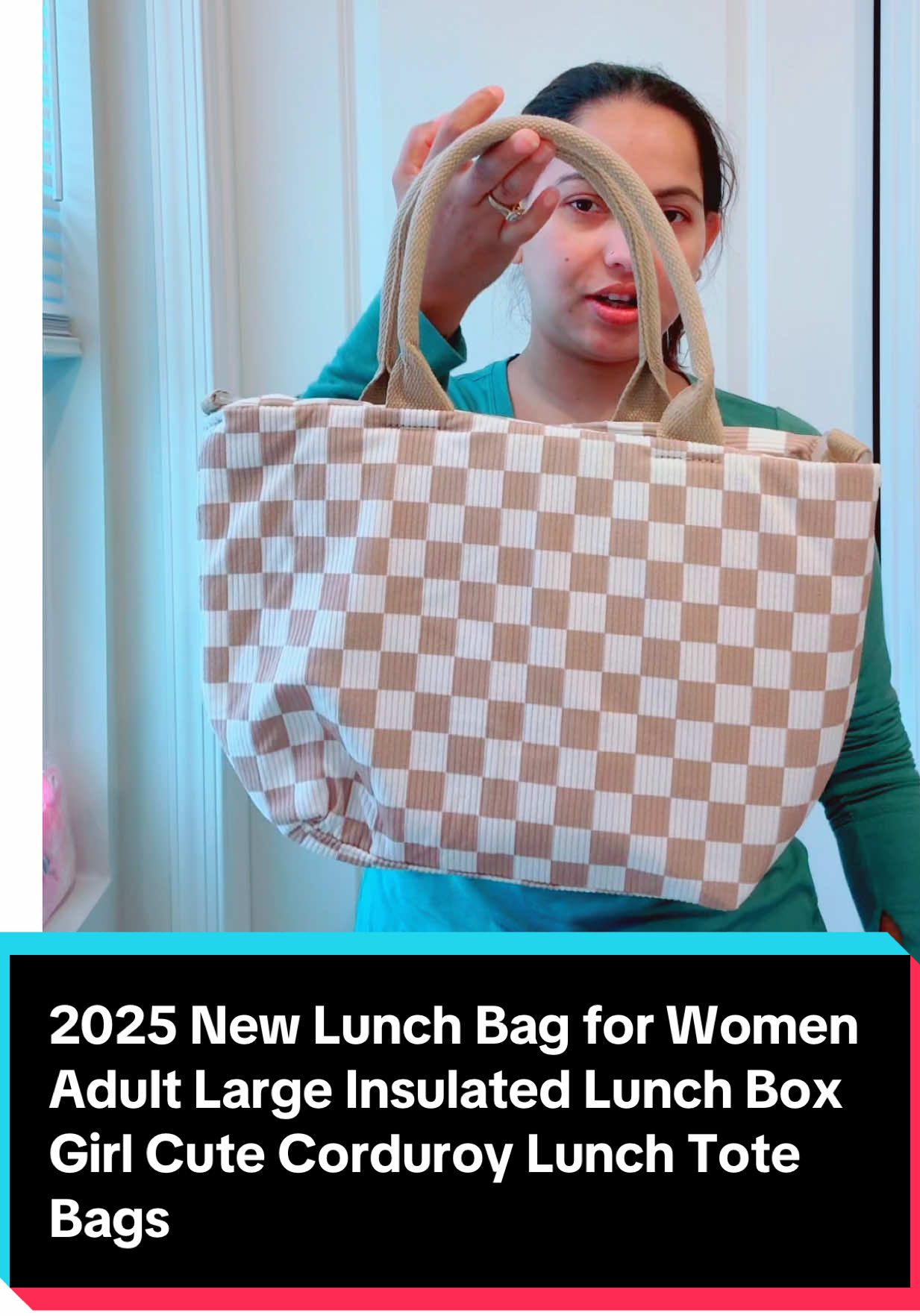 2025 New Lunch Bag for Women Adult Large Insulated Lunch Box Girl Cute Corduroy Lunch Tote Bags Reusable Leakproof Cooler #work #picnic #blackfriday #sale #tiktokshop 