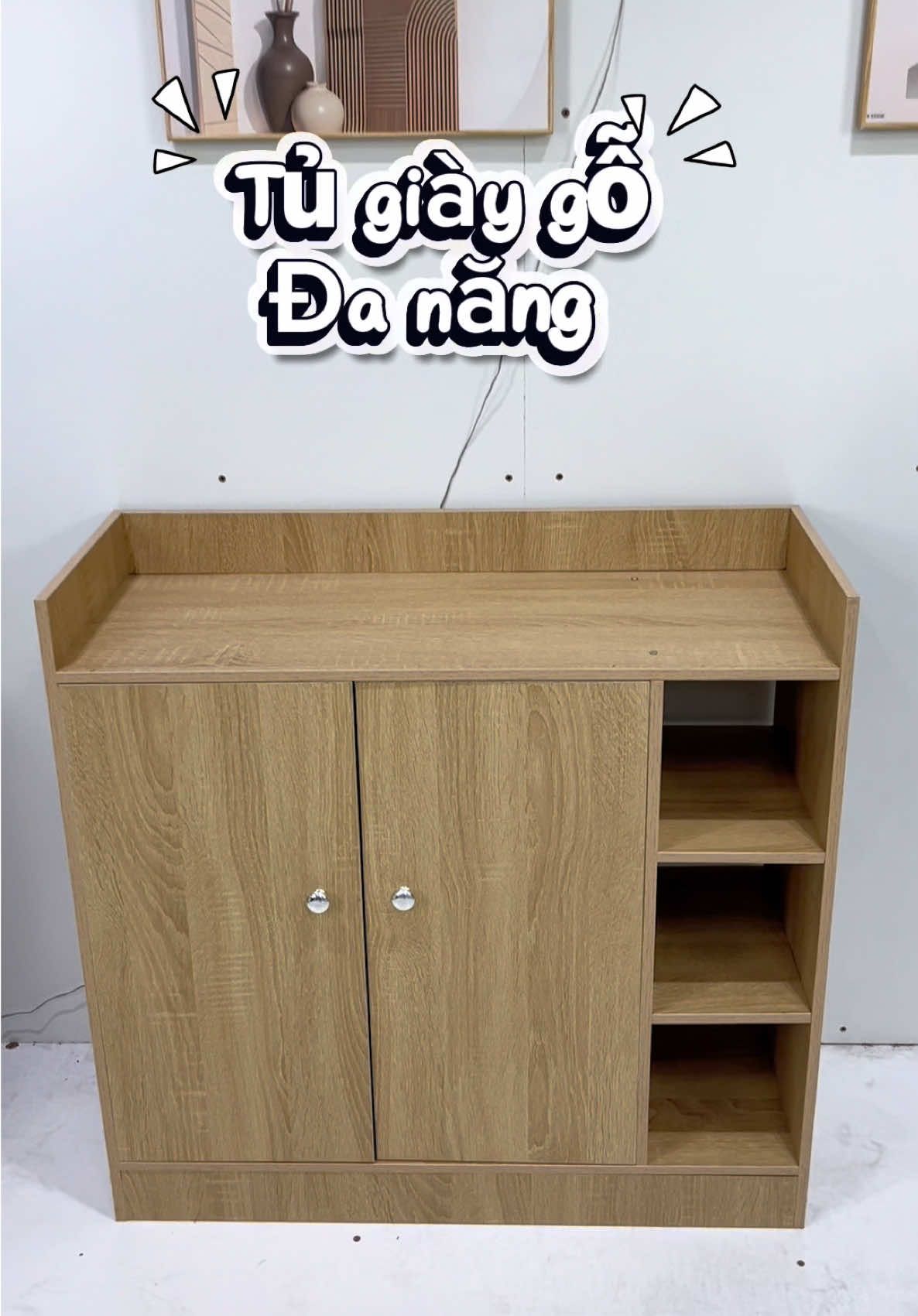 Tủ để giày dép bằng gỗ, tủ đựng giày dép nhỏ gọn . Decor nhà gọn gàng ngăn nắp, tủ gỗ đựng đồ đa năng #tugiay #kegiay #decornha #shopbaobao93 #tudungdo 