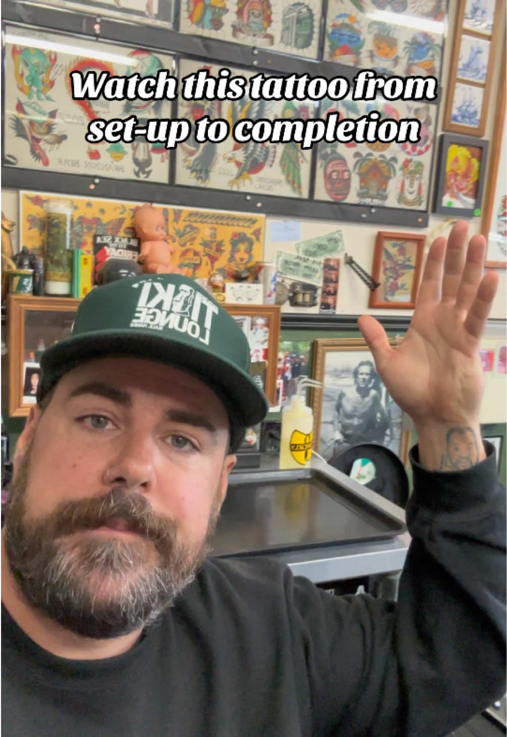 Another fun tattoo in the books. This is my set up process and the tattoo that came from it 💃 . . . #tattoo #tattooartist #bayarea #traditionaltattoo #tattoosetup 