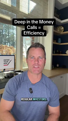 Options traders have a big advantage over regular investors; we can be much more efficient with our capital! This is why I love deep in the money calls as a stock replacement. #optioncoach #tradeoptions #learnoptions #optiontrading #defineyourrisk 