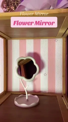 Flower Mirror, available in pink, white and yellow color. Size:16.5*29.5cm perfect for table display. #mirror #flowermirror #aestheticmirror #whitemirror #pinkmirror 