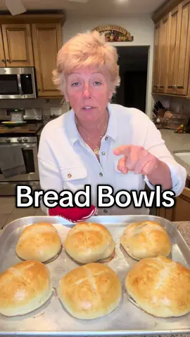 Homemade Bread Bowls 1 1/1 cups, warm water 1 tbs active dry yeast 1 tbs sugar 4 cups, all purpose, flour, or bread, flour 1 tsp salt 2 tbs melted butter  1 egg for egg wash  #bread #soupseason #EasyRecipe #homemade #soupseason 