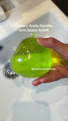 Prettiest Squishy Apple 🍏 Moldable and fun to play. ASMR 🍏🥹#asmr #squishy #squishyshop #homemade #tabasquishy #fidget #satisfyingvideos #foryou 