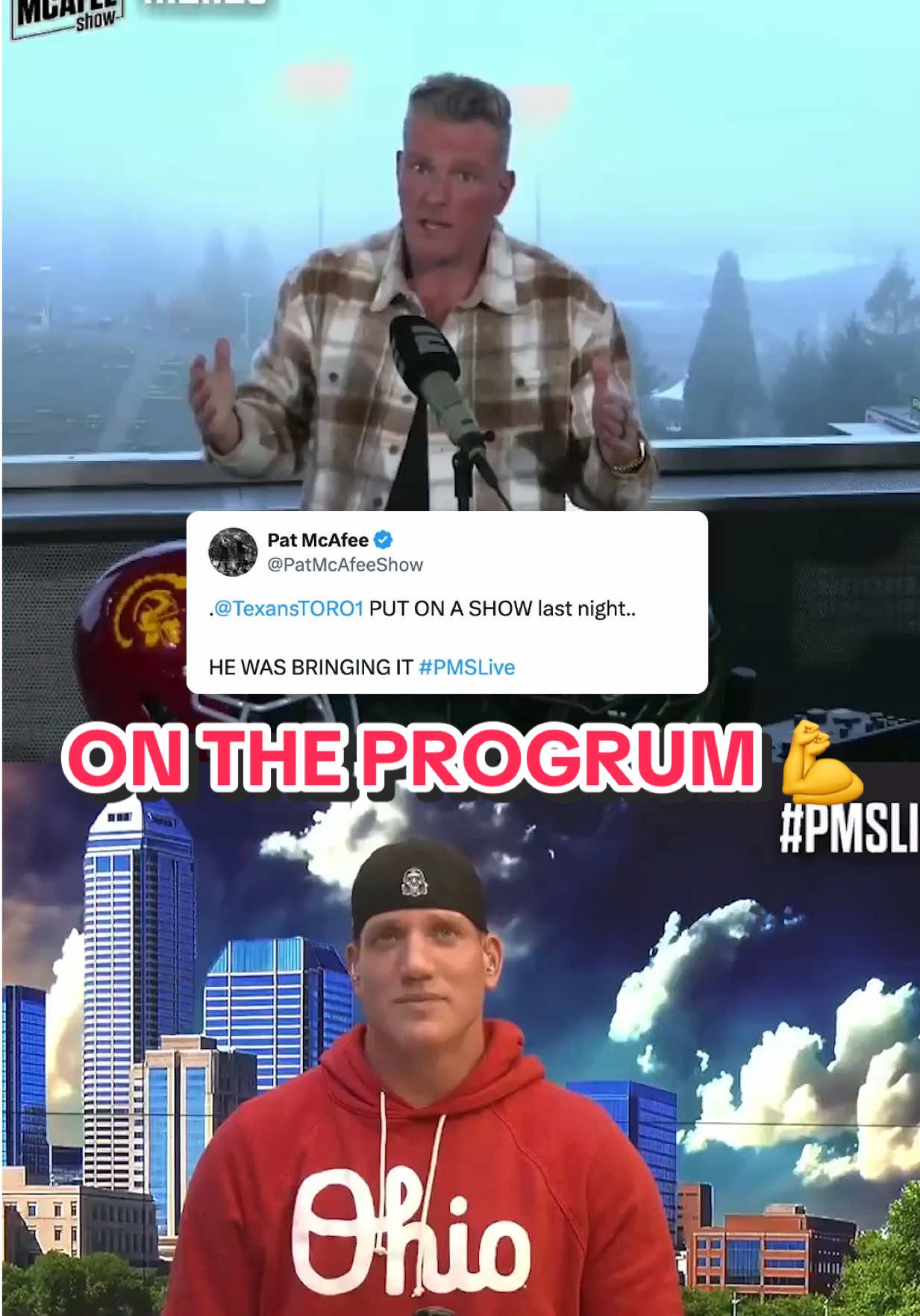made it on the progrum 💪 (via @Pat McAfee Show Clips) #houston #texans #nfl #patmcafee #clip 