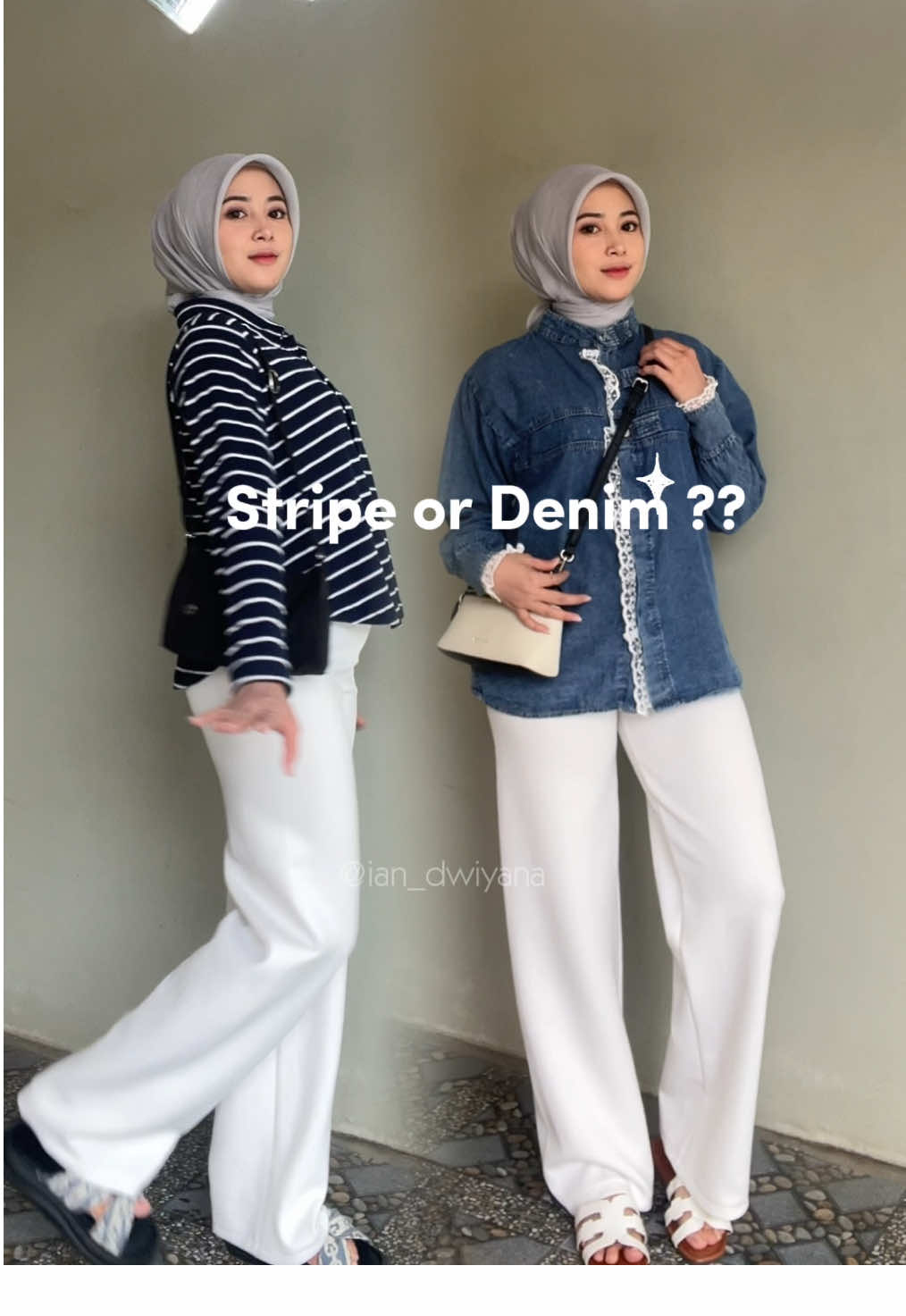 stripe or denim ?? #bajustripe #bajujeans #atasanwanita 