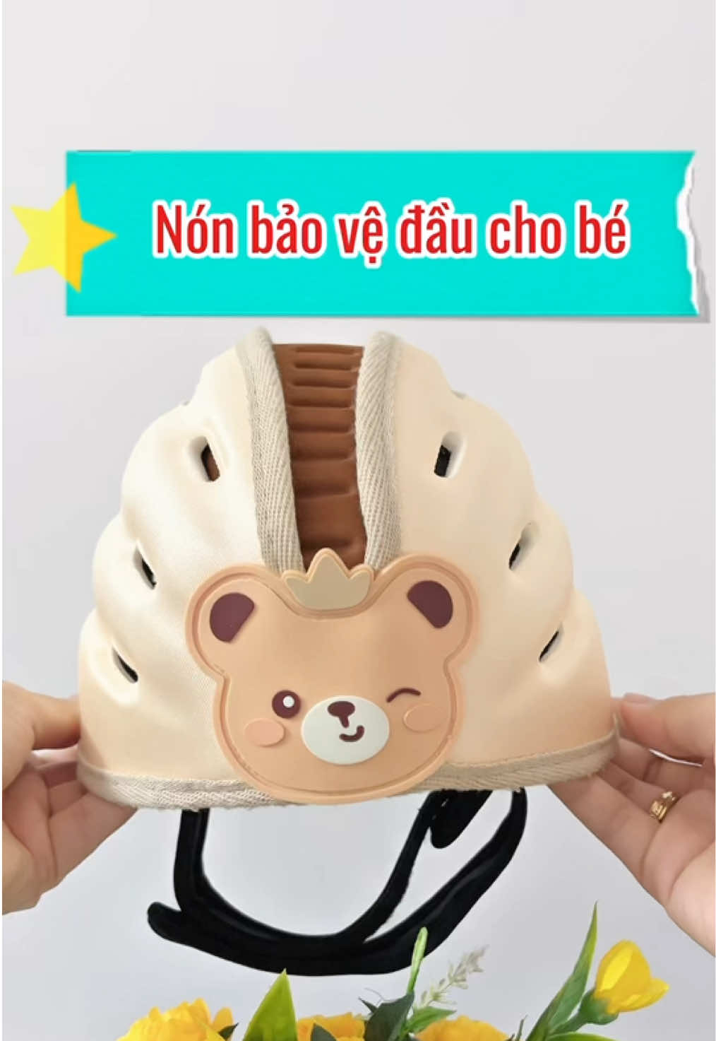 Từ khi đội nón bảo vệ đầu này, mẹ yên tâm hẳn luôn. Nhẹ, mềm, thoáng – bé đội không hề khó chịu nha 🧢💗  #nonbaovedauchobetapdi #mubaovedauchobetapdi #meembeking #mebimreview #trendingvideo 