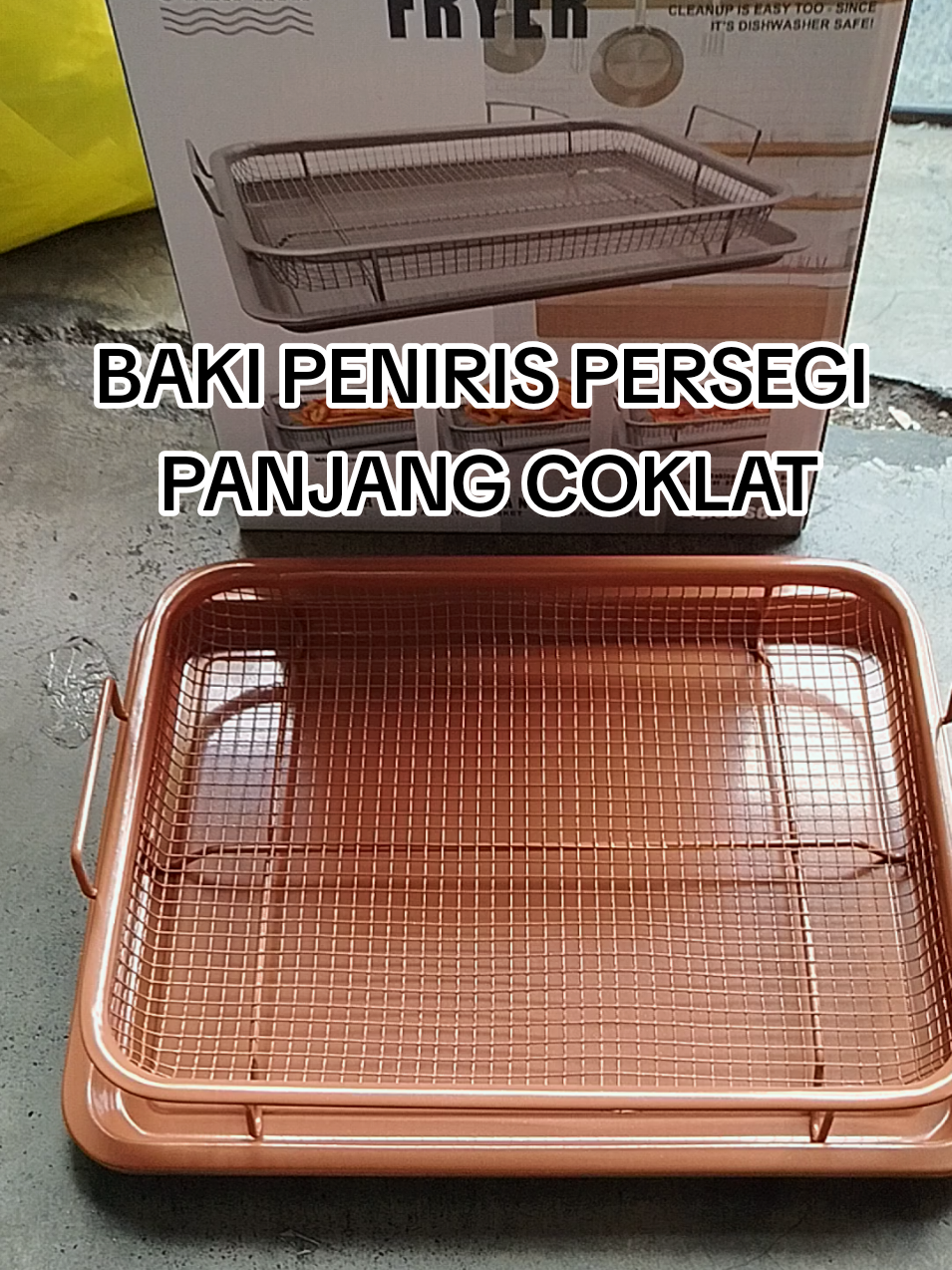 BAKI & PENIRIS PERSEGI PANJANG COKLAT STAINLESS #bakipeniris #nampanstainless #fyp #penirismakanan #bakinampan 