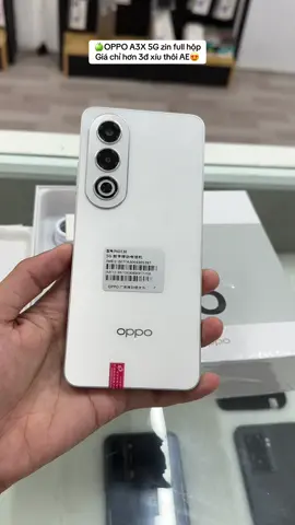 🍏 Shop cần thanh lý #OPPO A3X 5G máy zin keng full box ❤️ Ram 6/128G cấu hình mạnh chip Dimensity 6300 - camera chụp ảnh sống ảo siêu nét - pin trâu 5100mah 🧧 Giá chỉ hơn 3đ thôi AC ✅ Bao ship tận nơi không cọc và tặng compo phụ kiện  ✅ Hỗ trợ trả góp trả trước 0đ lãi suất thấp  ☎️ib  Đ/C : Lạc Long Quân, phường Quy Nhơn Bắc, Gia Lai#muabandienthoaicuuytin #dienthoaicu #xuhuong 