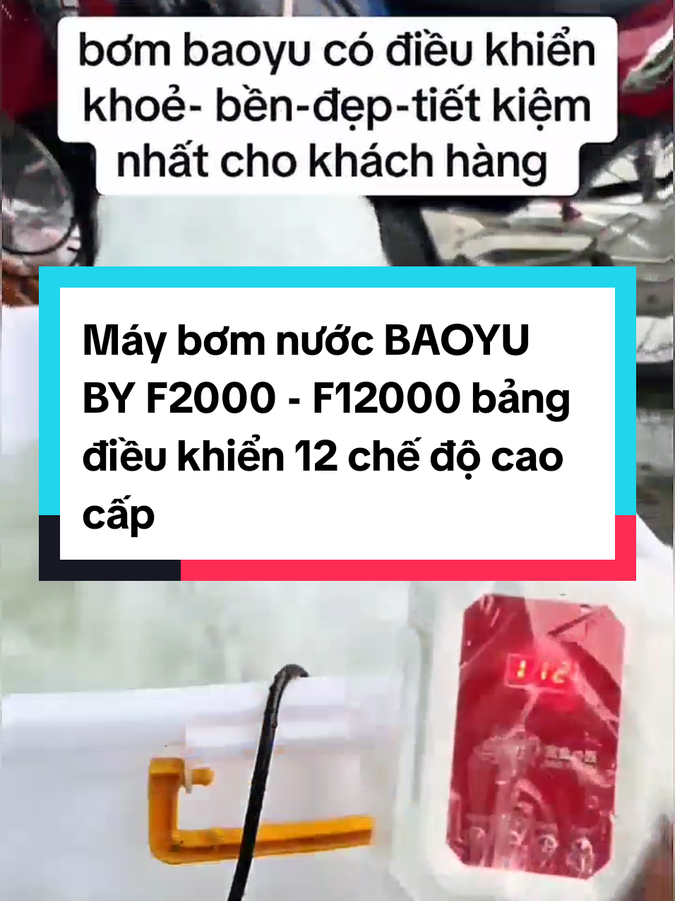 Máy bơm nước BAOYU BY F2000 - F12000 bảng điều khiển 12 chế độ cao cấp #maybomnuocbeca #bombaoyu #baoyubyf #loctranduoi #baoyubyf12000 
