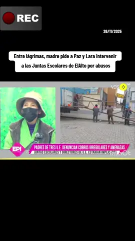 Madre de familia de la Unidad Educativa Boliviano Aleman, denuncia que la junta escolar realiza cobros irregulares, señalo que por hijo debe comprar una tarjeta de la junta, monto que por tarjeta se cobra ... cuestiona estos altos cobros, pide la presidente Rodrigo Paz, vicepresidente Edman Lara atender su caso. Teme por su integridad física. #LaPaz #Noticias #Bolivia 