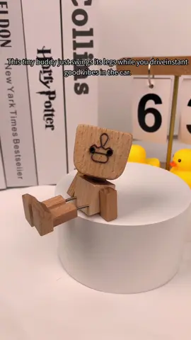 This tiny wooden guy just can’t stop dancing perfect for car or desk#tiktok #tiktokmademebuyit #woodenfigure #cardecor #carornament 