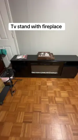 This TV stand with fireplace has eight different color settings for the flames and accent lighting has two doors. It will hold up to an 80 inch TV very well made. #tvstand #fireplace #fireplacetvstand #ambientlight 