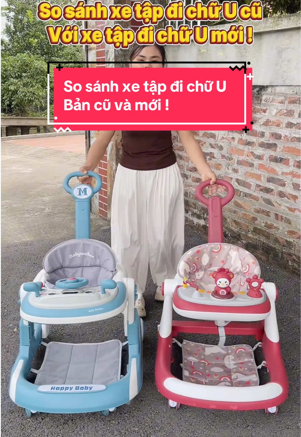 Xe tập đi chữ U phiên bản mới xịn đét. Nâng hạ chiều cao,xếp gọn,4 trụ chống lật tốt.#xuhuong #khosihoado #xetapdichobe #xetrontapdi #mebimsua 