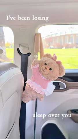 #cartissuebox #doll Bear-shaped tissue box hanging in the car