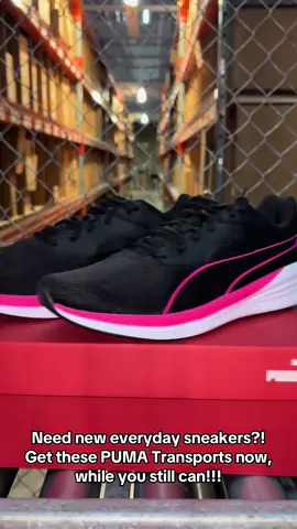 We love an all black shoe with a pop of color! These Puma Transport running shoes are perfect for everyday!! #shoebacca #sneakers #shoes #everydaysneakers #shoeinspo #holidayhaul #puma 