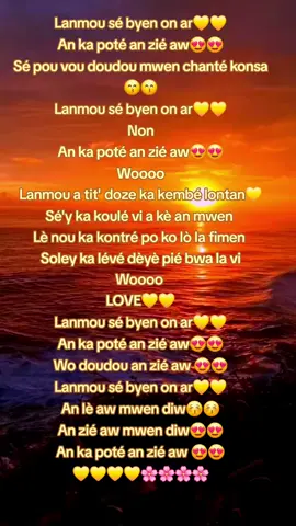 Un peu d'amour dans ce monde de brute 💛💛💛💛💛 #lanmou #antilles #zoukretro #lanmoubel #97 