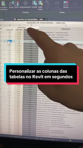 Personalizar as colunas das tabelas no Revit em segundos #revit #arquitetura #templaterevit #bim #projetos 
