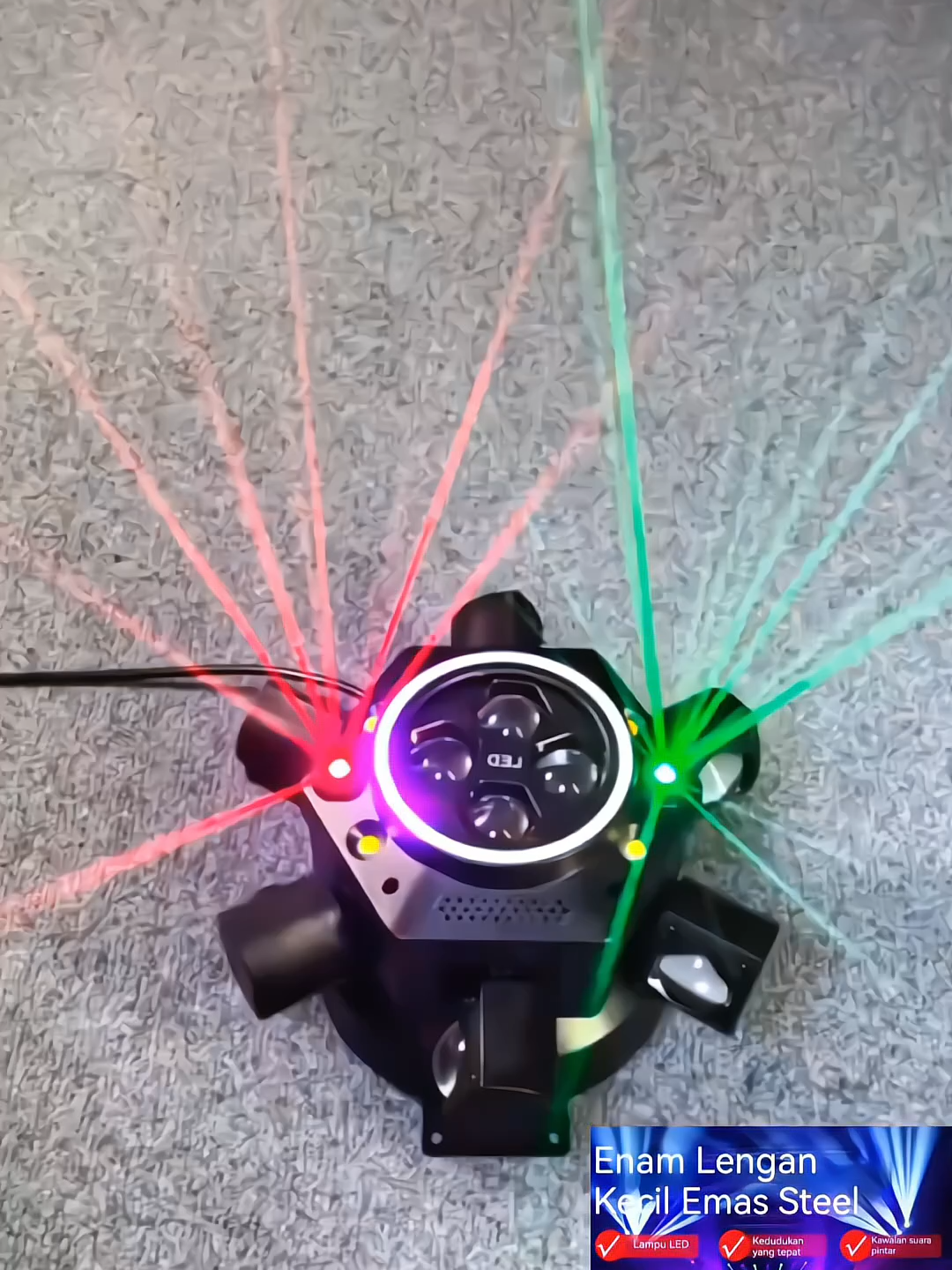 [spot stock ] Kepala Bergerak Laser Mata Lebah, Enam Lengan, Berlian Kecil, Cahaya Kawalan Bunyi, Sesuai untuk Bar, KTV, Pencahayaan Suasana, Pencahayaan PentasDisko#fyp #tiktokshop #L ampu Enam Lengan #Lampu KTV #Lampu Hiburan #Lampu Atmosfera#foryou #fyp #tiktokshop #goodthing