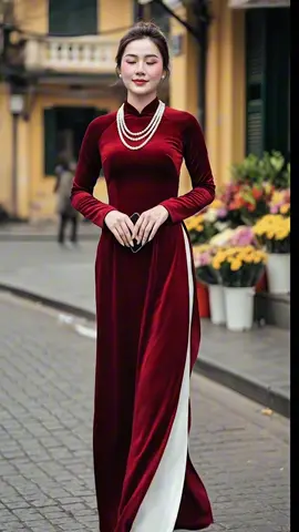 Áo Dài Truyền Thống Nhung Trơn #aodai #aodainhung #aodaitet2026 #aodaitruyenthong #thaothuannhien 