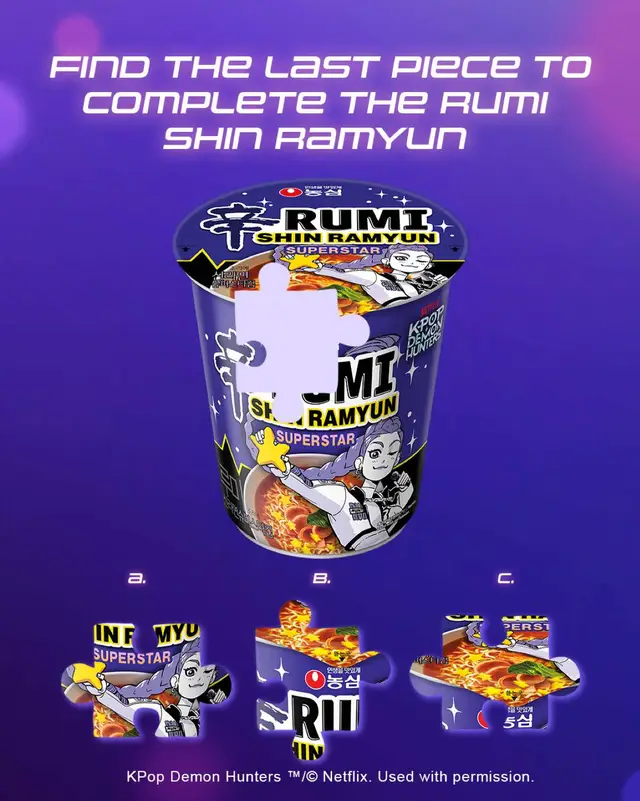Find the Last Piece to complete the Shin Ramyun Huntrix Edition! #nongshim #nongshimglobal #shinramyun #hunrtix #huntrixedition #ramyun  #spicyhappinessinnoodles #fyp#viral #koreannoodles #Koreanfood @Netflix Korea @KPop Demon Hunters Netflix 