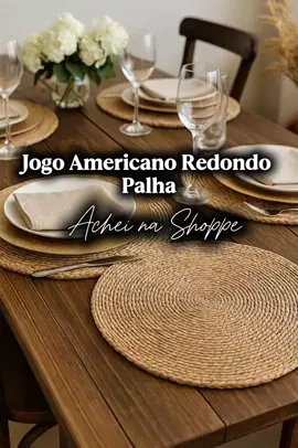 Kit 3 Sousplat Jogo Americano Redondo Palha Natural 38cm Mesa Posta Natal