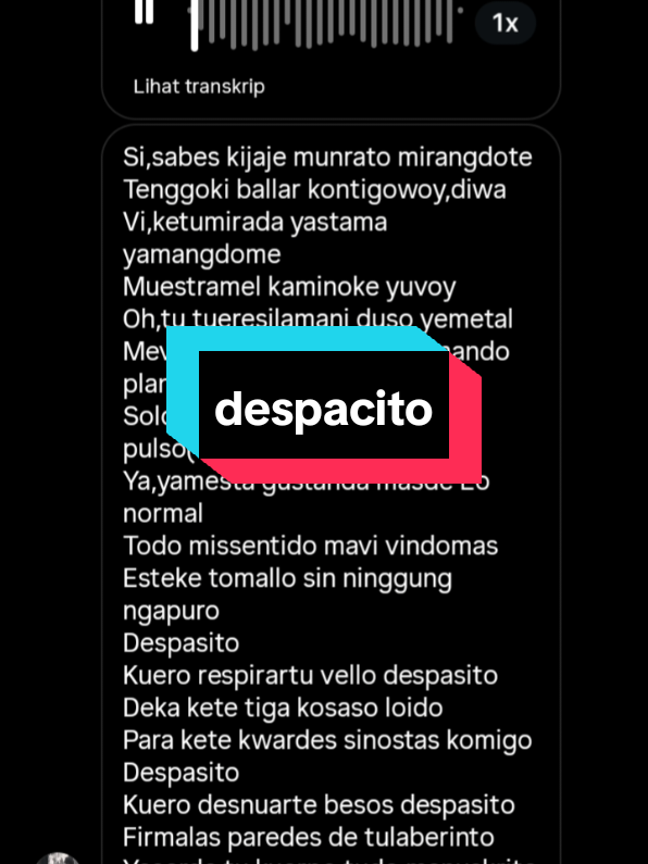 despacito lirik dugong by me,lirik ini menurut pendengaran ku yaa😆#despacito #lirikdugong #despasito #lyrics #fyp 