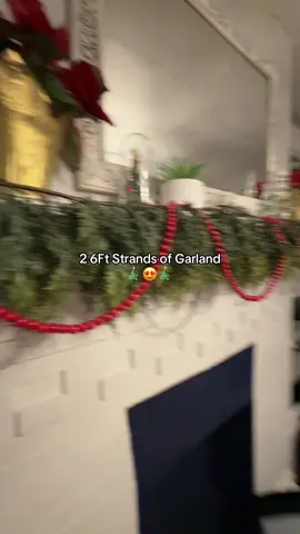 2 6 ft strands of garland 🎄😍#holidayhaul #christmasdecor #garland #decoratingforchristmas 