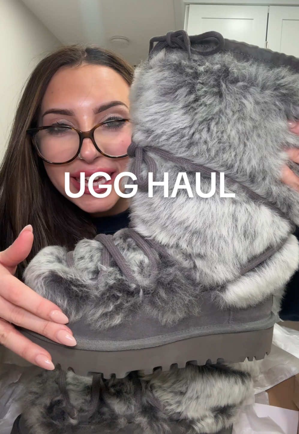 UGG haul!! I’m a OBSESSED with these big furry boots ❄️ then the other two I ordered myself in Black Friday cause my dog ate mine 🫠 🔗 everything on my LTK for ya! #furboots #snowshoes #uggs #uggboots #uggslippers 