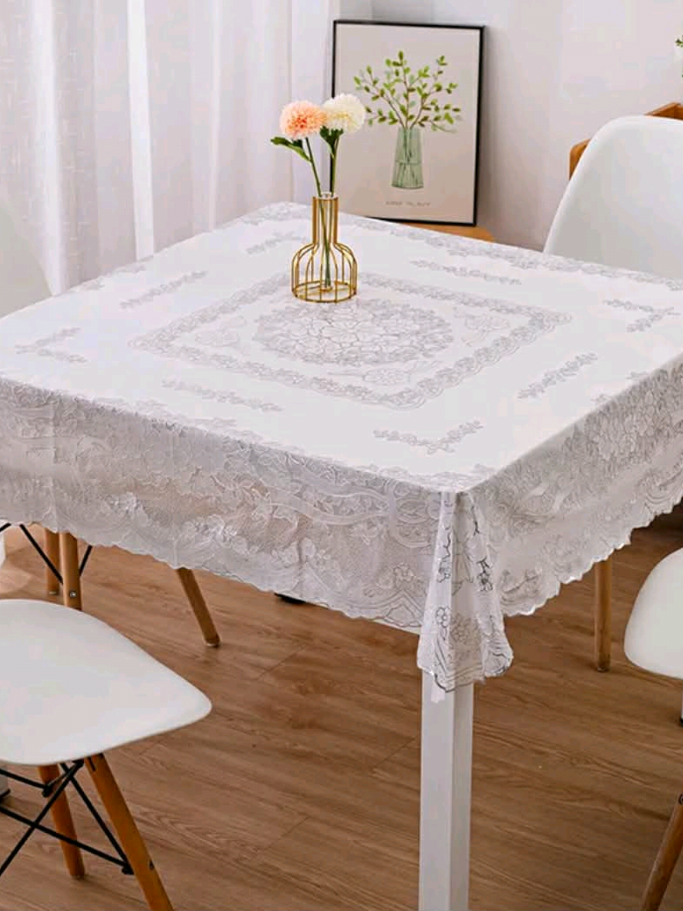 Golden/Silver Square TableCloth for 4 seaters, wrinkle resistant and waterproof oilproof PVC Table Cover #fyp #foryou #foryoupage #tablecover #tablecloth