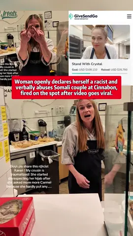 WomanopenlydeclaresherselfaracistandverballyabusesSomalicoupleatCinnabon,firedonthespotaftervideogoesviral. #foryou #usa #tiktok #cinnabon 