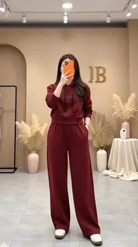 Set Nỉ Đỏ 2 Da Thêu Chữ QC #thoitrangnu #setthudong #bothudong #xuhuong #thuylonashop 
