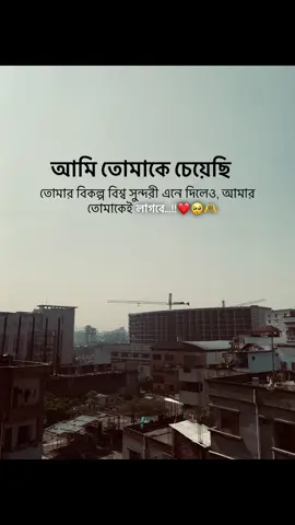 আমি তোমাকে চেয়েছি,তোমার বিকল্প বিশ্ব সুন্দরী এনে দিলেও, আমার তোমাকেই লাগবে...!!❤️🥺🫶 #foryou #foryoupage #trending 