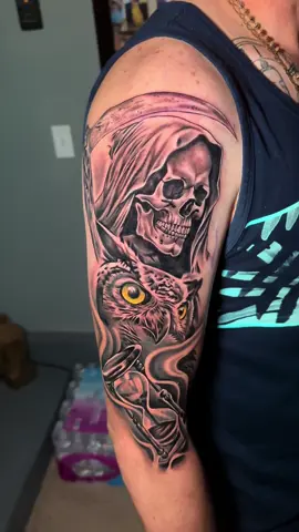 Tatuaje de la Santa Muerte 💀 Citas disponibles para Enero y Febrero, Sigueme en Instagram y escribeme al privado  #santamuerte #tatuajes 