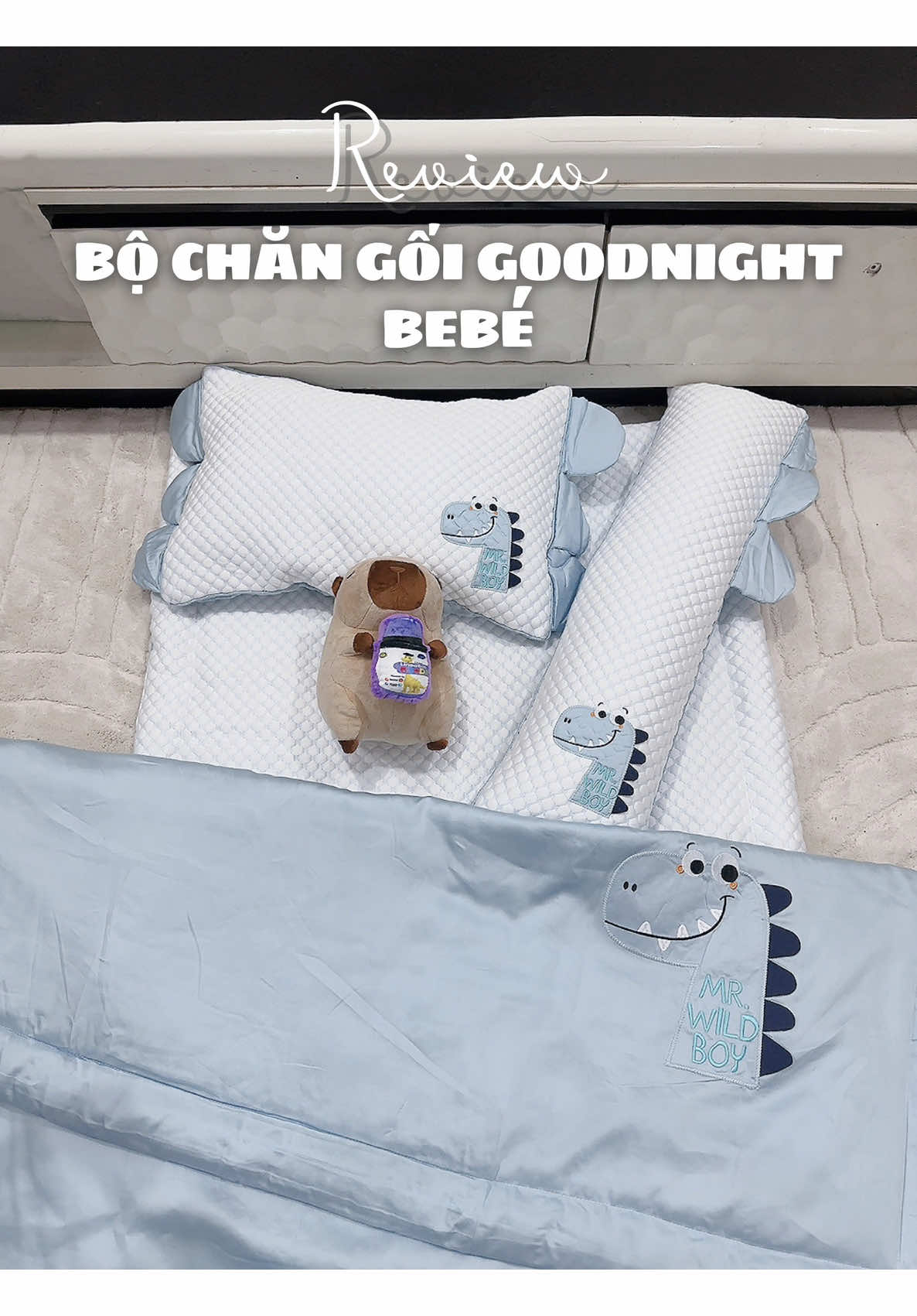 Bộ chăn gối cho bé mang đi học siêu cưng luôn mấy bà, chất liệu thích lắm á, tui còn mê nữa #goodnight #goodnightbedding #goodnightbebe #backtoschool #mevabe 