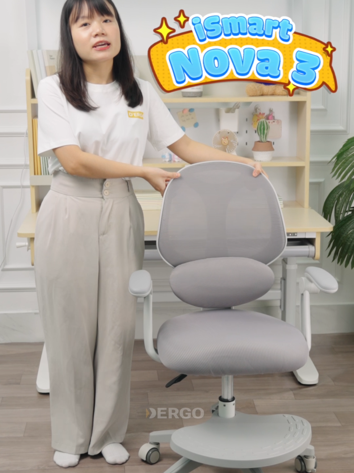 iSmart Nova 3 - Ghế công thái học dành riêng cho trẻ em 😍 #banhocthongminh #banhocchobe #banhocchonggu #ghechongu #ghengoihoc #Dergo