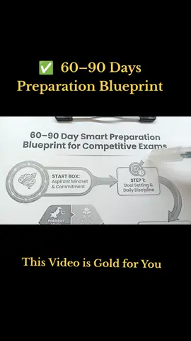 60–90 Day Preparation Blueprint for Aspirants This video shows a study blueprint to help aspirants plan their preparation smartly over 60–90 days for competitive exams. For structured guidance and online learning support: MOCC – Online Competitive Exams Academy WhatsApp: 0331-400-3500 This content is shared for education and guidance only. For official information, always rely on official sources. #StudyPlan #ExamPreparation #StudentLife #LearningJourney #AspirantLife
