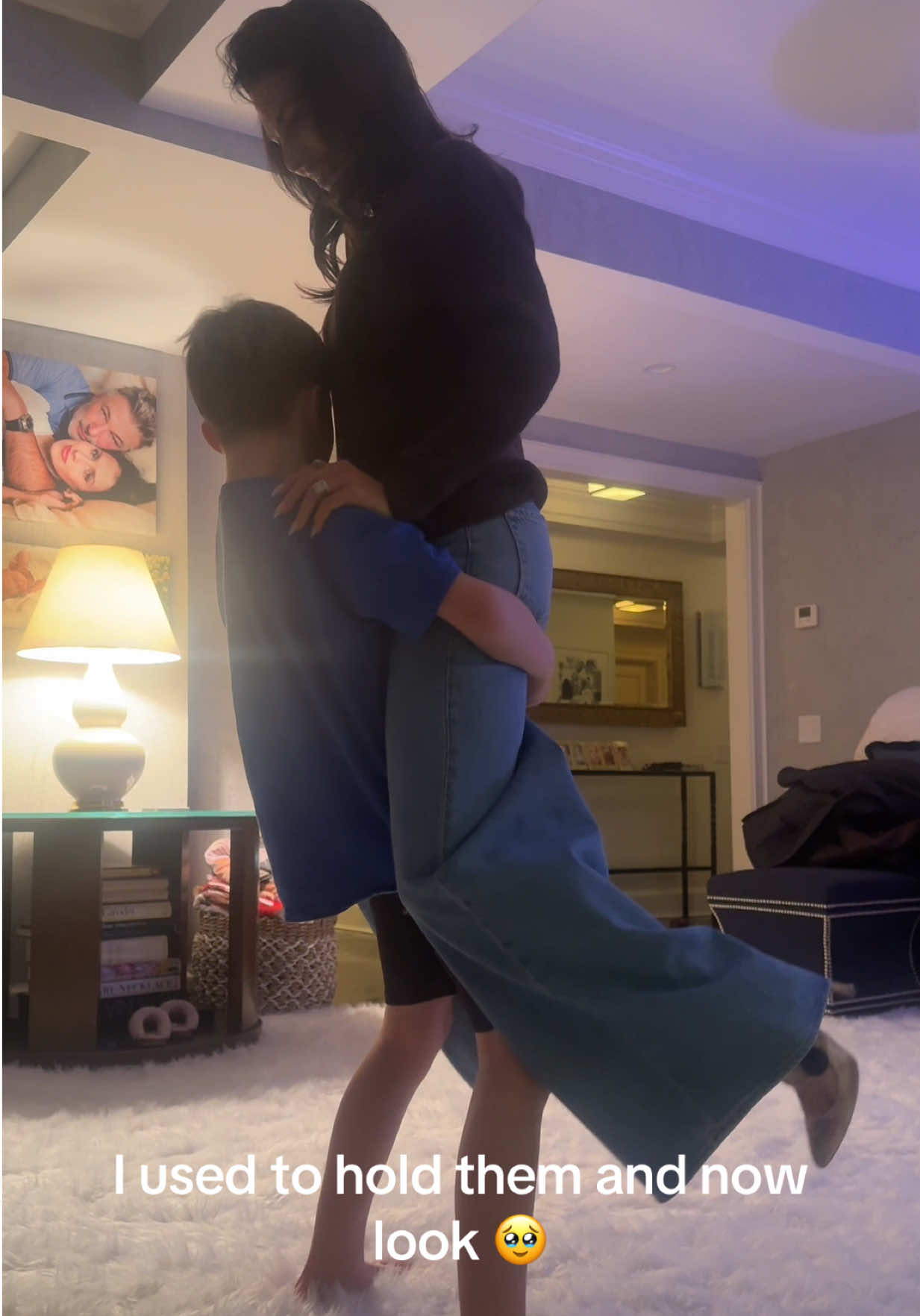 My sons from oldest to youngest, picking me up…or attempting to 😂🩷 #hilariabaldwin 
