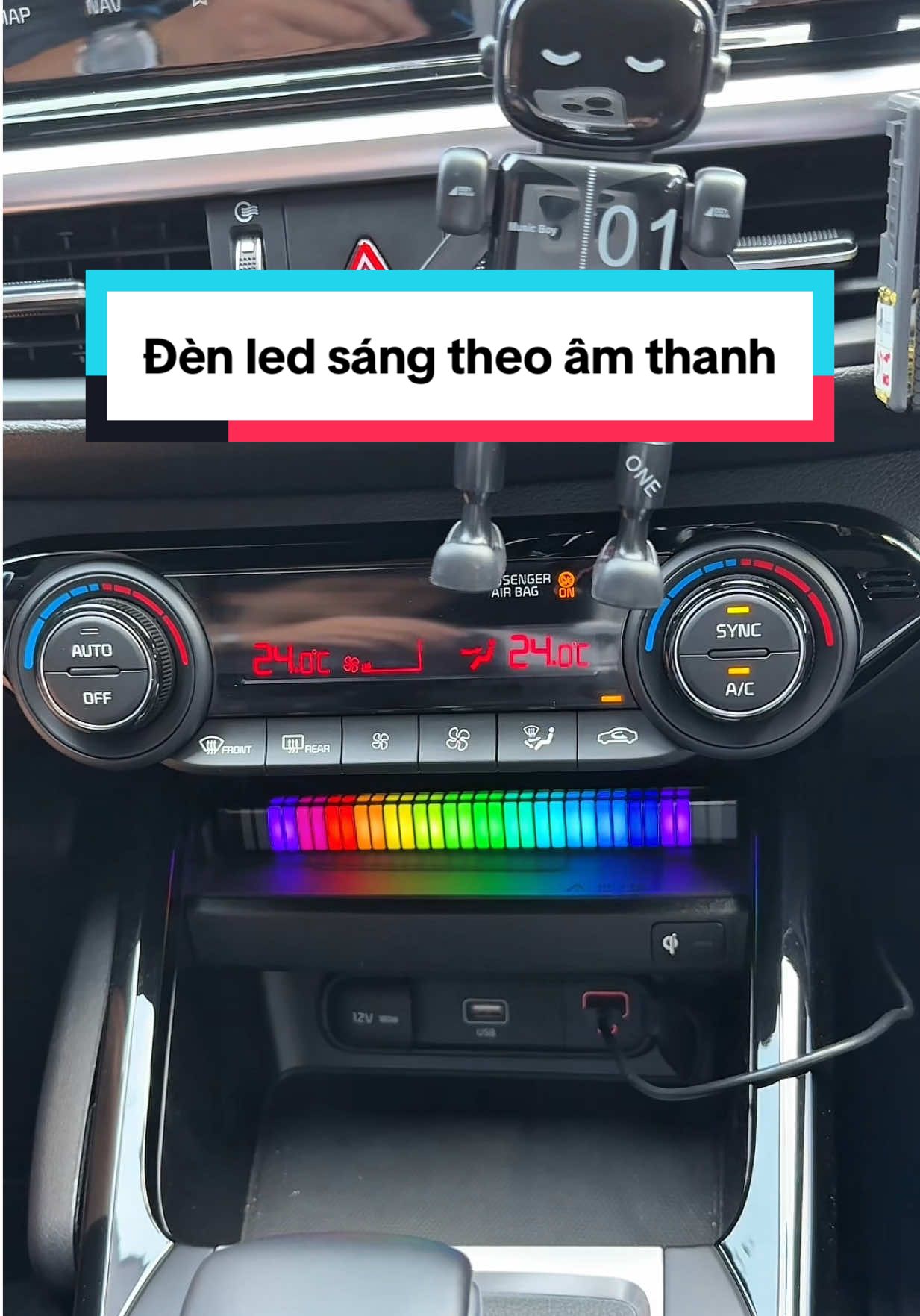 Đèn led cảm biến phát sáng theo âm thanh, trang trí xe ô tô rất đẹp  #phukienoto #denledtrangtri #thanhlednhaytheonhac #oto 