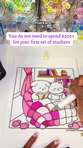 Your first set of markers do not have to be the expensive ones! And if you still wanted to brush tip, let me introduce you to  @HOTU Art Lab  #hotumarkers #colortok #coloringforfun #cozyhobbies #tiktokshopholidayhaul 