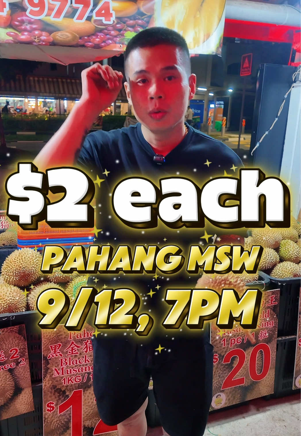 $2 each musang king! Only for followers! Starts 9/12, 7pm. No reserve, no delivery! See you in store, once finish means no more! First come first serve #D197DurianBrother #Durian #MusangKing #maoshangwang #Singapore 