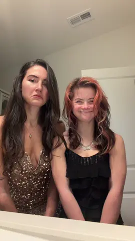 I turned her frown upside down 😊 #downsyndrome #Siblings #wholesome #viral #funny 