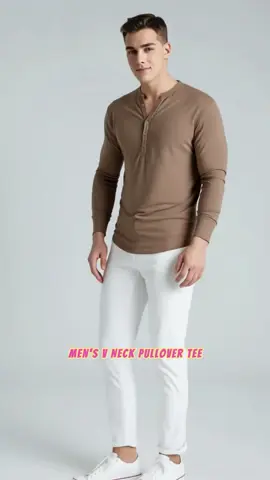 Men's Fall Winter, Button Half-Open V Neck Pullover, Long Sleeve T-Shirt for Daily Wear, Sexy Trendy Deep V Casual Tee #mensfashiontrends #mensflannels #mensfallfashion #longsleevegymshirt #menssweater #menslocstyles #menfashiontips #fullerlengthtops #wintersweaters #tallmensfashion