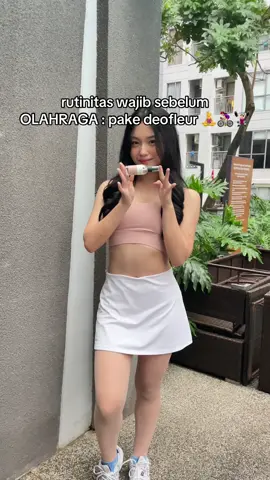 sebelum olahraga jangan sampai lupa pakai deofleur ya 😙🥰