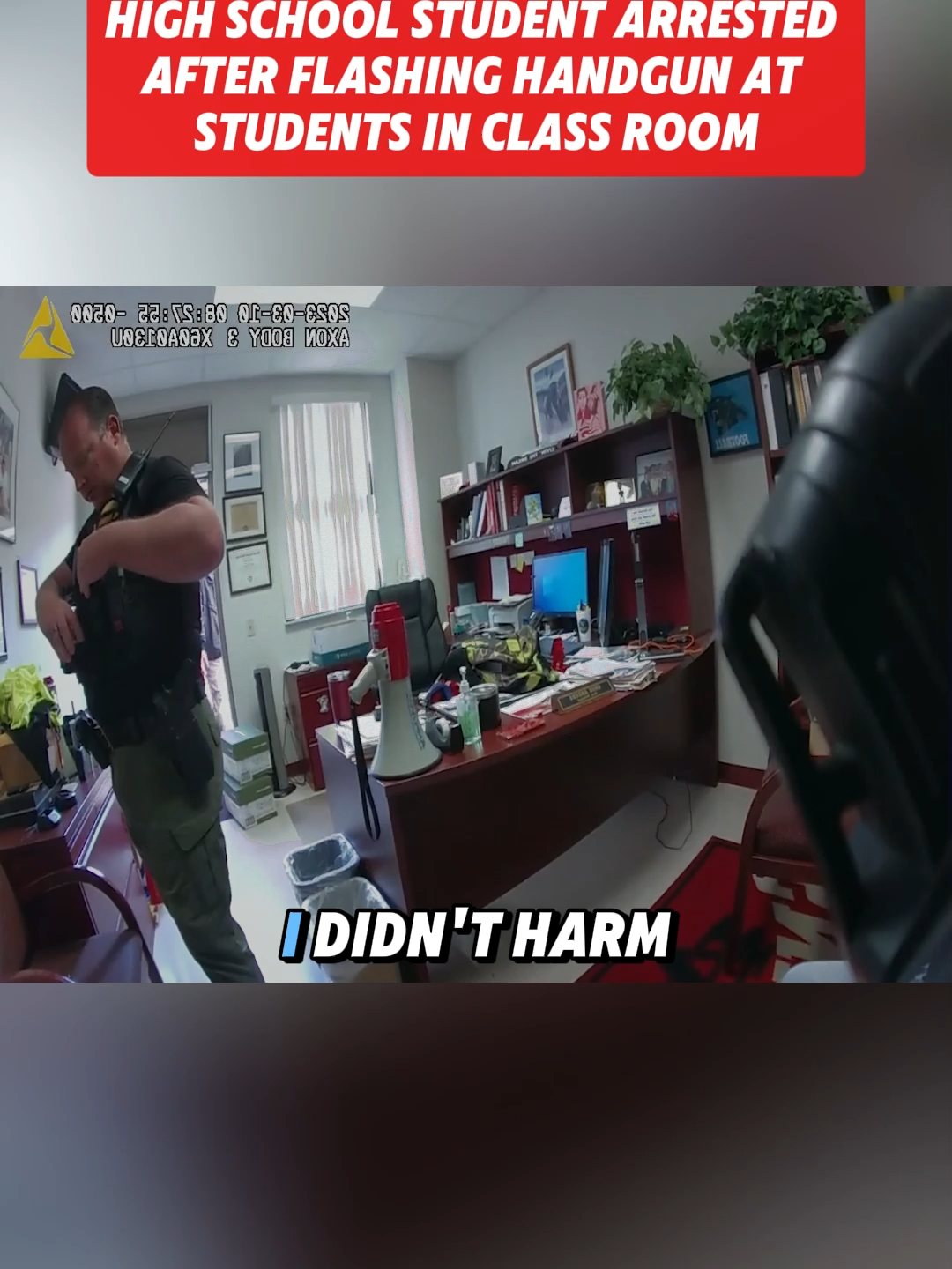 High School Student Arrested After Flashing Handgun At Students In Class Room #cops #copsoftiktok #copsontiktok #bodycam #police #policeofficer #policeoftiktok #fyp