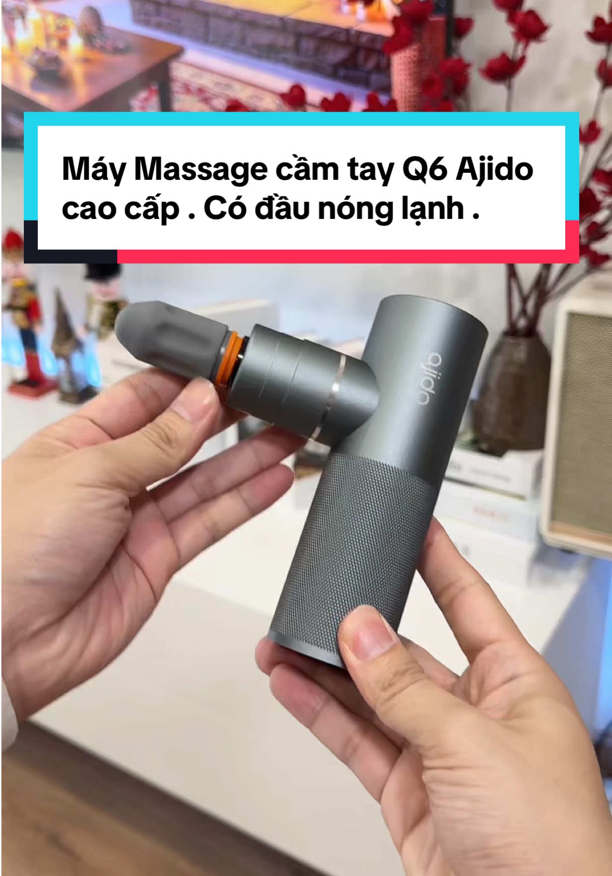 Máy Massage cầm tay Q6 Ajido cao cấp . Có đầu nóng lạnh . #maymassageajido #maymassagecamtay #maymassagemini #ajido #maymassagecovaigay 