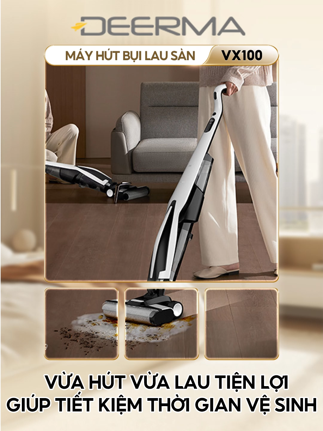 💨 Deerma VX100 – máy hút bụi không dây linh hoạt, gập phẳng 180° và làm sạch sát mép chuẩn từng đường. #mayhutbuikhongday #conlanchamsatmep #namphang180 #swissppa #deermavx100 #deermavietnam #deermapremium #deermadaily