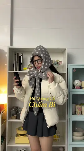 hoạ tiết chấm bi đúng xinh lun 🐰🥛#khanquangco #muchumdau #outfitmuadong #unboxing #thoitrang 